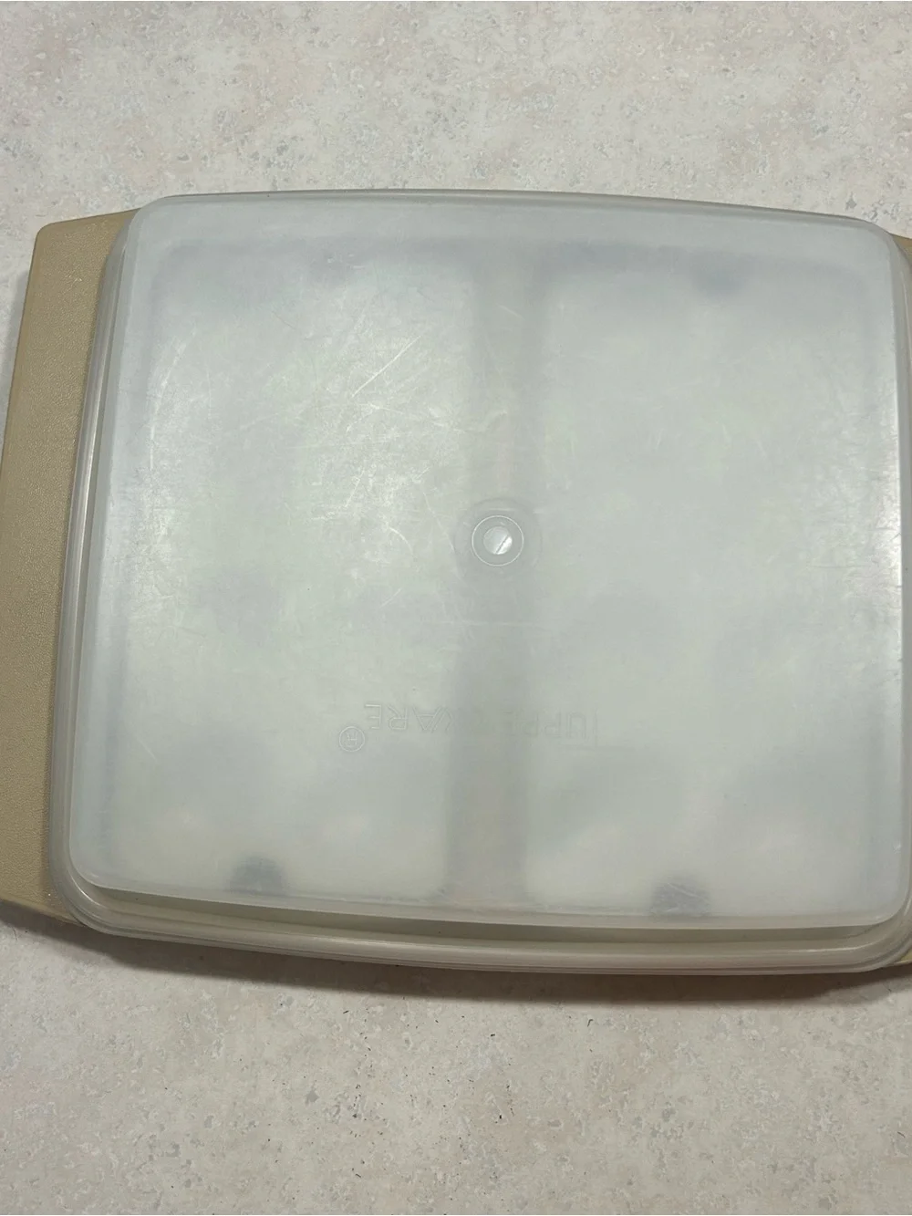 Tupperware Beige Base with Frosted Translucent Lid Food Storage Container